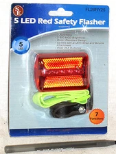 NU BRIGHT RED 5 LED REAR BIKE BICYCLE SAFETY TAIL LITE LIGHT FLASH TAILLIGHT USA