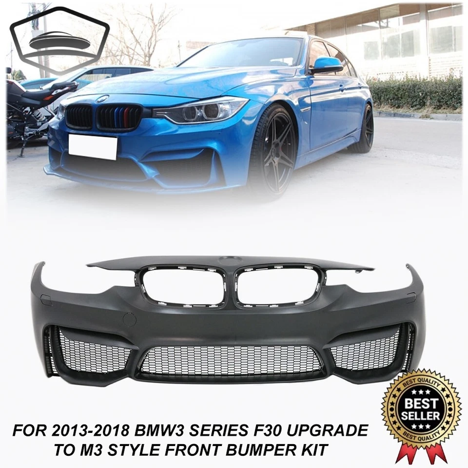 Fit 2013-2018 宝马 3 系列 F30 F35 330I 320I 升级到 M3 风格保险杠车身套件 — 第 4/4 张图片