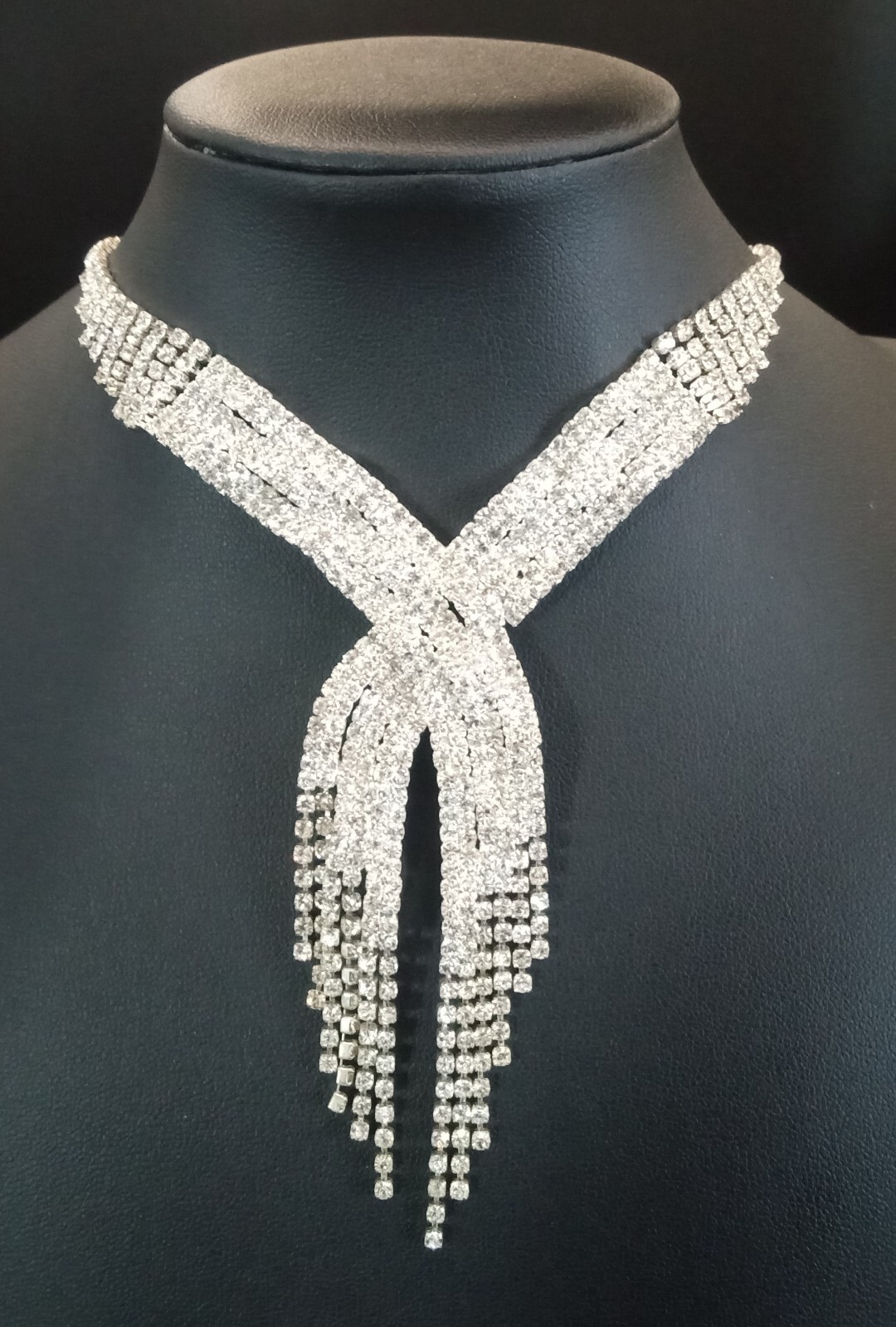 Rhinestone Statement Necklace - image 1