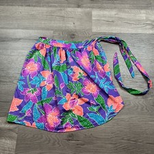 Vintage 90 s Cherokee Wrap Yellow Floral Wrap Skirt Cover Up Size Medium M USA