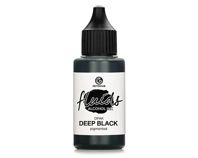 MARKENLOS Fluids Alcohol Ink OPAK DEEP BLACK Alkoholtinte für Fluid Art und Resin, schwarz