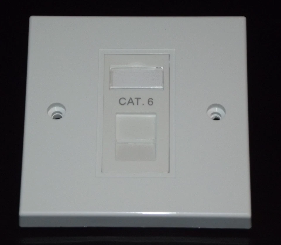 Cat6 RJ45 Single Face Plate (Network Ethernet data Wall socket / FacePlate) - Image 1 of 3