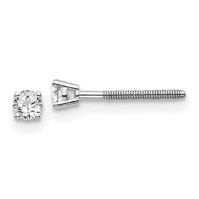 14k White Gold .15ct VS2 SI1 G-I Diamond Stud Thread on off Post Mens Earrings