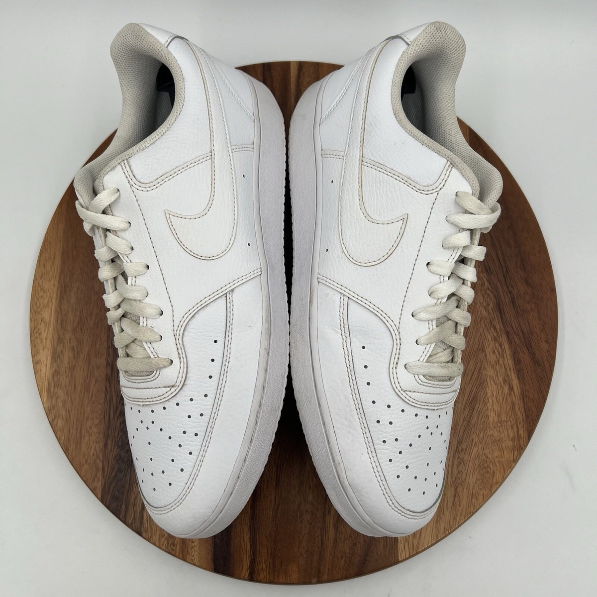 Size 13 NIKE Court Vision Low Mens Triple White Shoes Sneakers