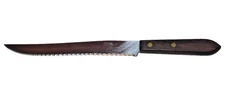 Robinson Knife Co. Stainless Steel Wood Handle Serrated Chef Carving Knife 12.5"