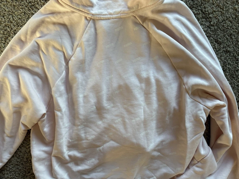Puma All Over Print 1/2 Zip Sweatshirt Women's 2X Pale Pink - Image 3 of 3