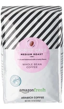 AmazonFresh Arabica Coffee, Donut Cafe, Whole Bean, Medium, 12 Oz, Exp 9/24/25