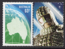 DR WHO VILLANO - GUERRERO DE HIELO adjunto al MNH AUSTRALIA MAPA 60c sello
