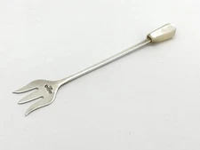 Antique  Art Deco Solid Sterling Silver & Mother of Pearl Pickle / Oyster Fork