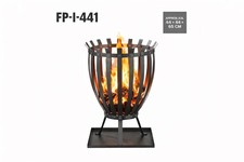 LANDMANN FP-I-441 Feuerkorb 65 cm – Moderner Feuerkorb aus Stahl mit Bodenplatte