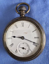 OROLOGIO DA TASCA 1897 VINTAGE RUSTICO PRIMITIVO OTTONE DOLLARO ECONOMICO "SENZA NOME " FUNZIONANTE