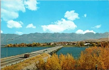Flathead Lake At Polson, Montana-Base Of The Mission Range-Chrome Postcard