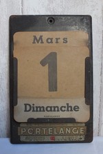 Ancien CALENDRIER Perpétuel PUBLICITAIRE Ets Portelange Bruxelles Liège Belgique