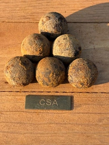 ANTIQUE CIVIL WAR (CANISTER SHOT) DUG AT CHICKAMAUGA, GA (LOT OF 6) 1" INCH