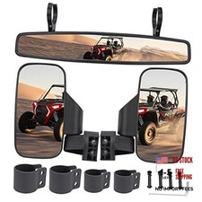 UTV Side Rear View Mirror With 1.75" to 2" Roll Bar Cage Compatible with