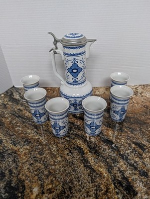 ECHT Cobalt China-Blue/White Ceramic Hot Beverage Set - Germany GDR