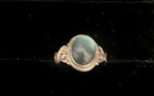 Labradite  Cabachon Shape & 925 Sterling Silver  Ring Size  Uk K ? Boho Pretty