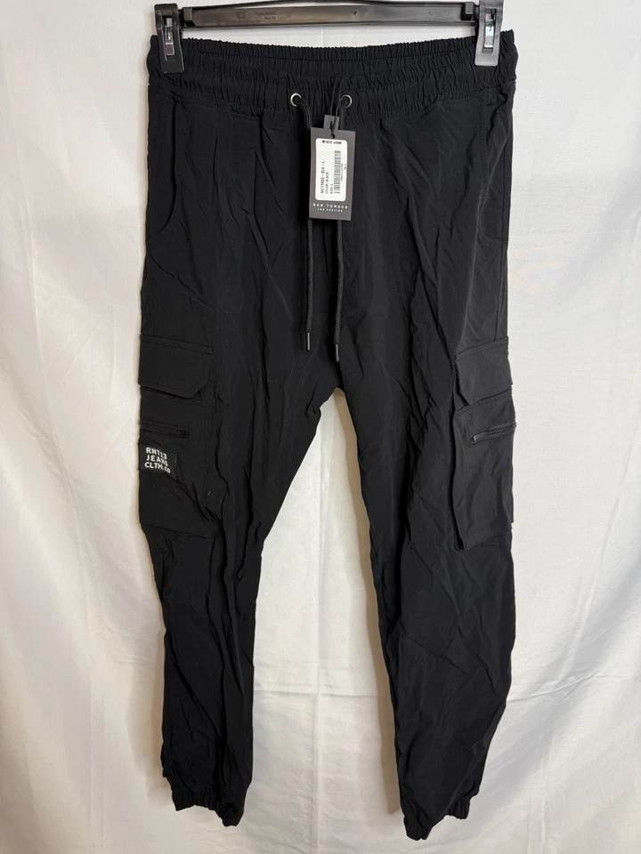 Pantalones de chándal Ron Tomson para hombre negros con logotipo cintura elástica estilo cargo talla L nuevos con etiquetas Foto 2 de 4