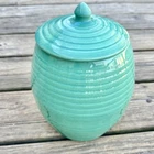 Old Bauer Pottery RINGWARE Jade Green Cookie Jar Vintage Ring USA Beehive