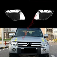Both Headlight Lens Cover + Sealant For Mitsubishi Pajero Montero 2007-2018