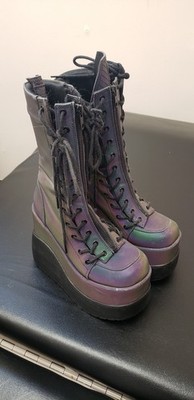 Irridescent Demonia  Platform Boots  Women's 6