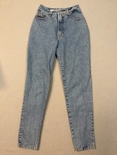 Bongo Jeans Women Size 7 Vintage 90s Tapered High Waisted Rise Blue USA Made
