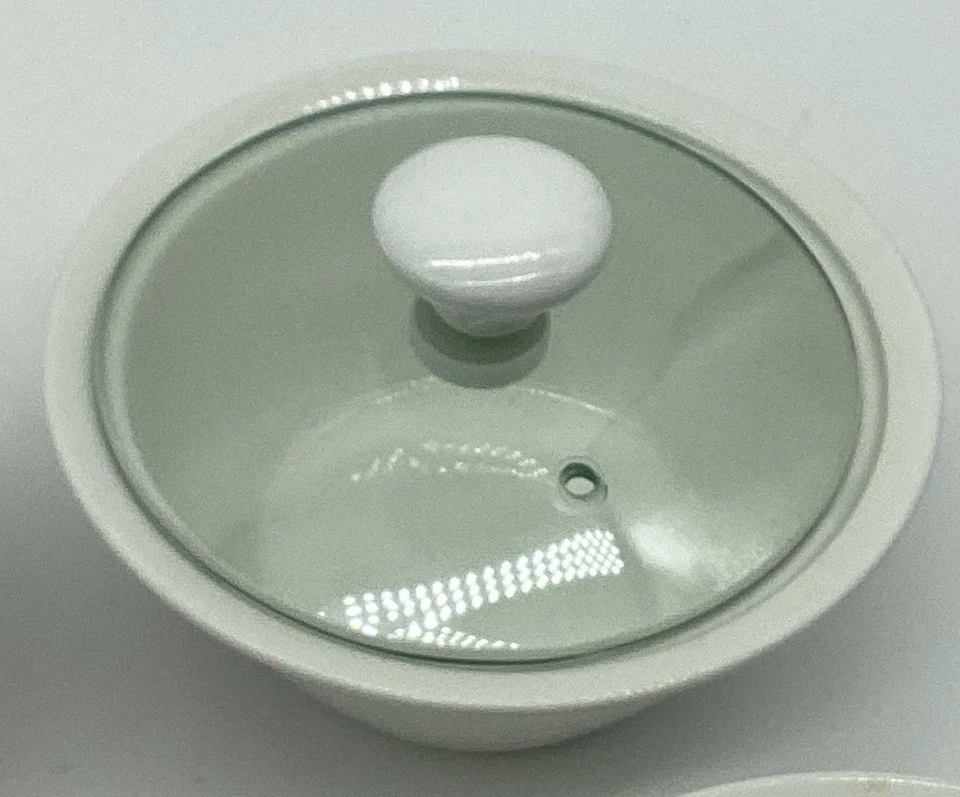 Set Of 4 Maxwell & Williams White Basics Rice Bowls With Glass Lid 14cm Wide - Image 3 of 4