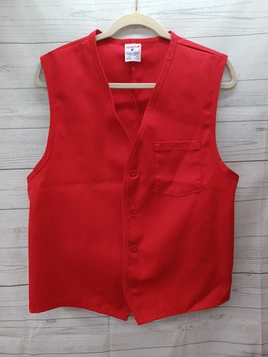 Vtg Unisex Work Vest Supermarket Grocery Store Employee Uniform Volunteer M - product listing photo
