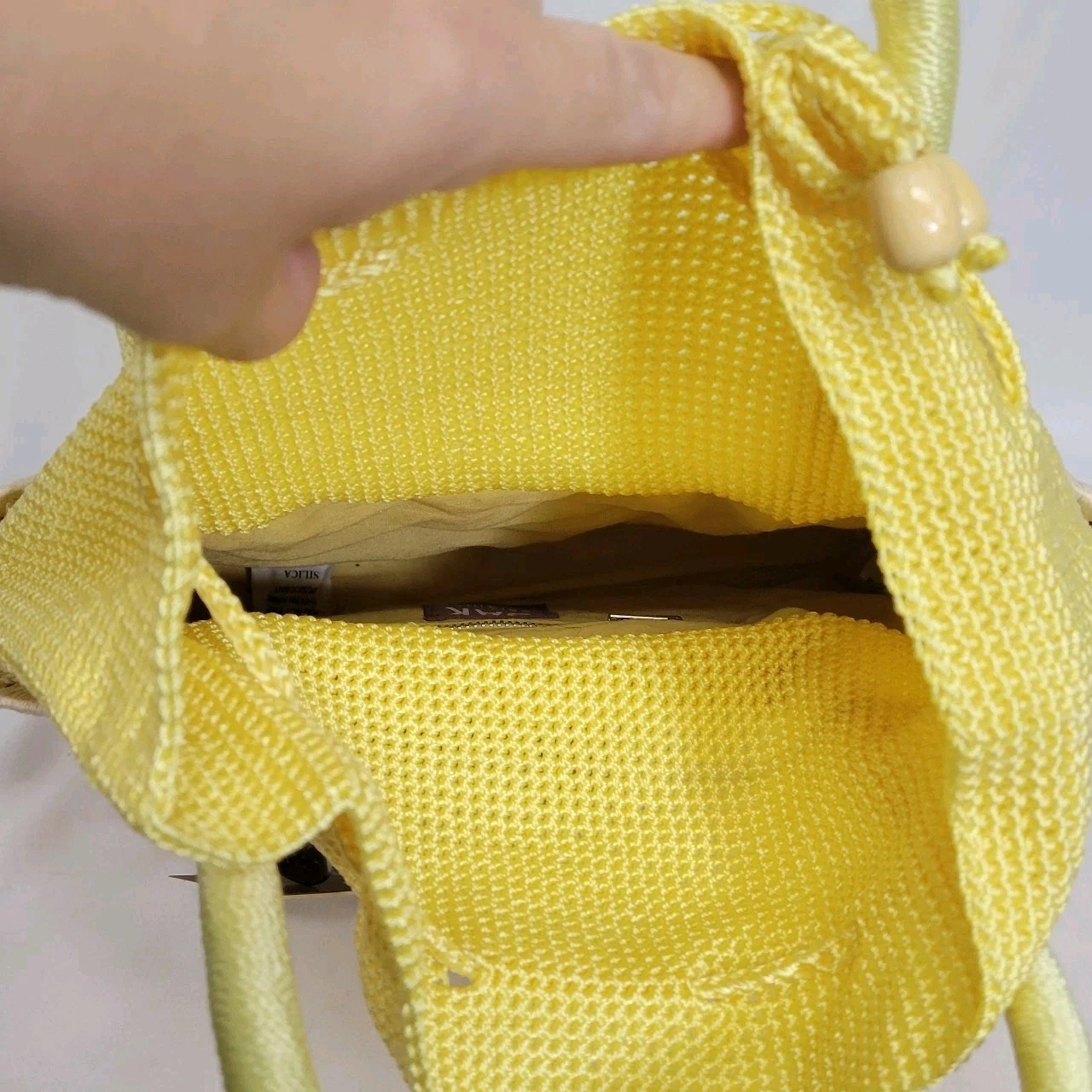 Borsa a tracolla The Sak Tomales Bay giallo paglia naturale manico e fodera nuova con etichetta