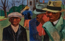 Romare Bearden : After Church : Early Figurative Painting Art Print 1941 Romare Bearden : After Church : Early Figurative Painting Art Print 1941