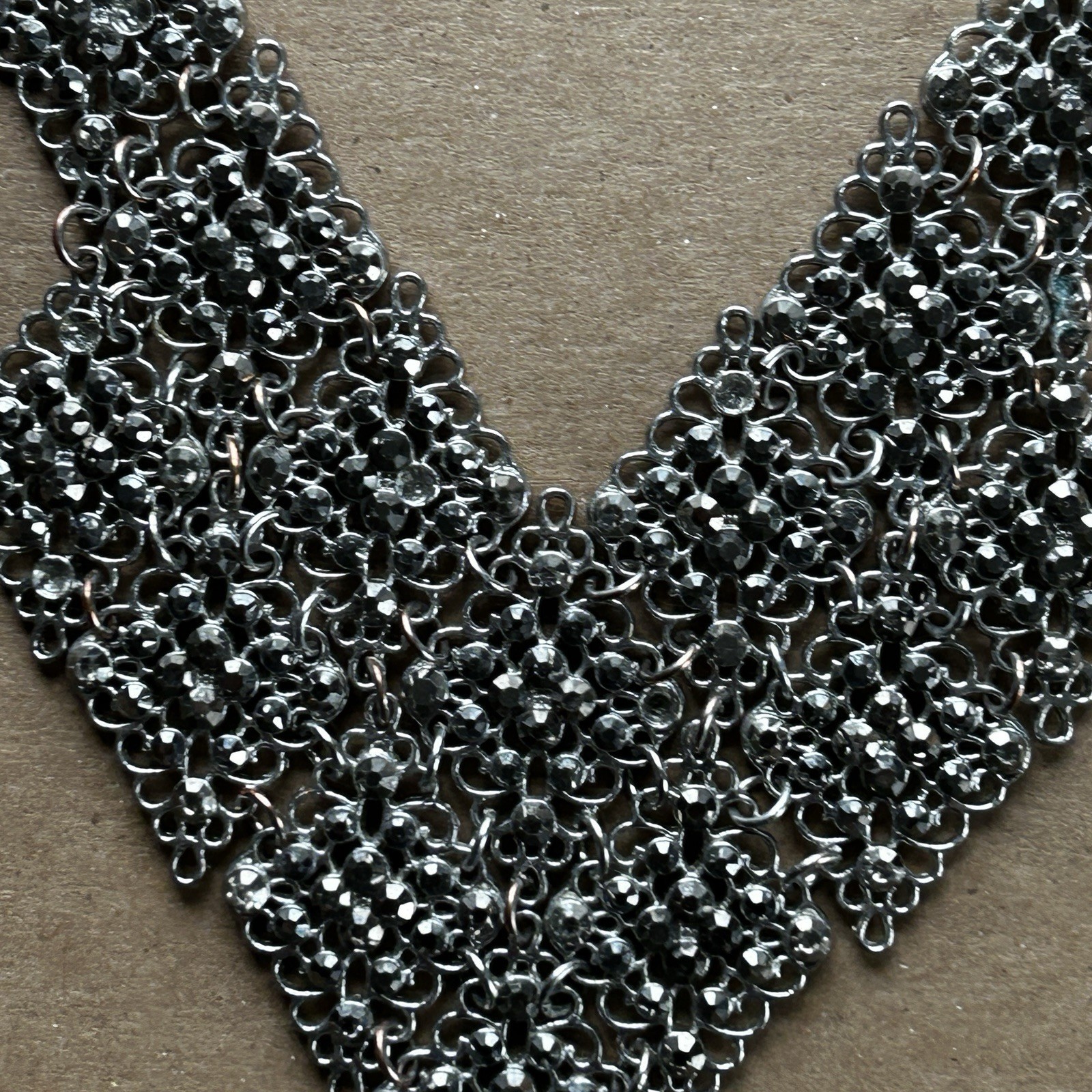 Chicos Silver Geometric Bib Statement Necklace, A… - image 3