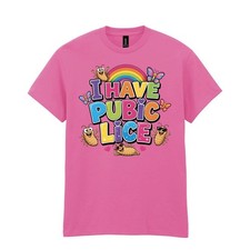 Mens Pink Stag Do T-Shirt I Have Pubic Lice Funny Cotton Novelty Groom Tee