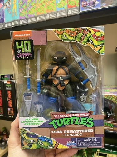 TMNT 1988 Remastered Playmates LEONARDO Figure Teenage Mutant Ninja Turtles