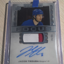 Upper Deck Premier Focus Auto Patch /45 Jacob Trouba Rangers