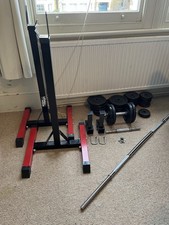 Adjustable Barbell Rack, Barbell And Weights