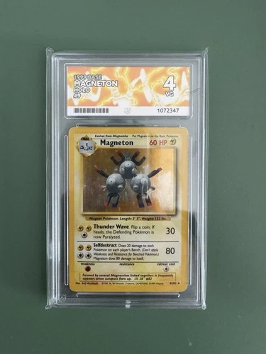 Base Set Magneton 9/102 Holo Ace Graded 4
