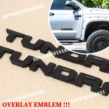 2X For Tundra Letters Overlay Blackout Emblem Door Side Adhesive Nameplate Badge