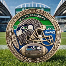 Custom Seattle Seahawks 50th Anniversary Coin