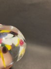 Vintage Clear Glass Paperweight With Multicolor Flowers , Made In Taiwan — photo 5