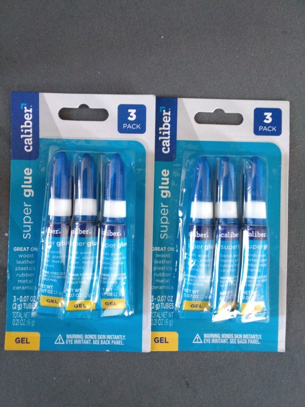 caliber 3 pack of super glue gel 0.07oz. tubes 2 Pack 