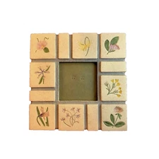 Malden International Design Stone Hand-Painted Tile Photo Frame Vintage