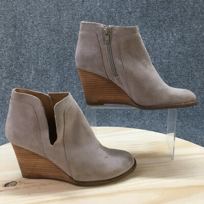 Lucky Brand Boots Womens M Yabba Ankle Booties Gray