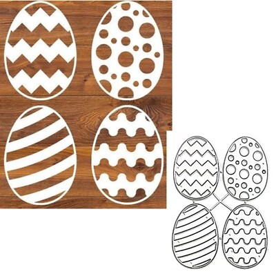 4pcs/Set Easter Egg Frame Metal Die Cuts,Easter Eggs Frame Background Wedding...