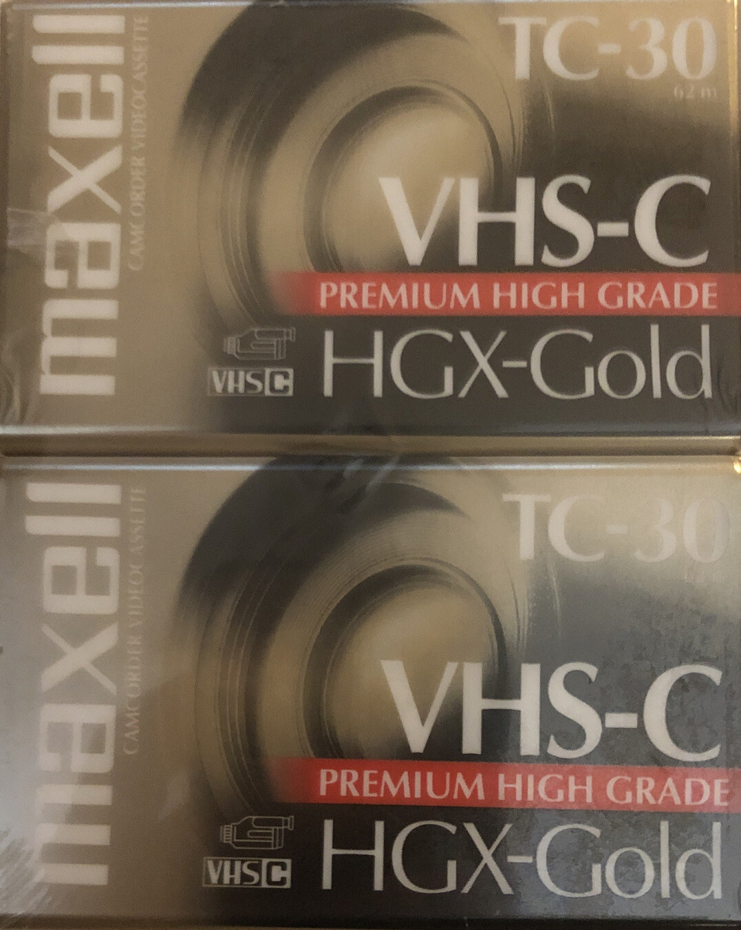 Maxell Camcorder Video Tapes VHS-C TC-30 HGX Gold Premium High Grade 2 Pack- New-image