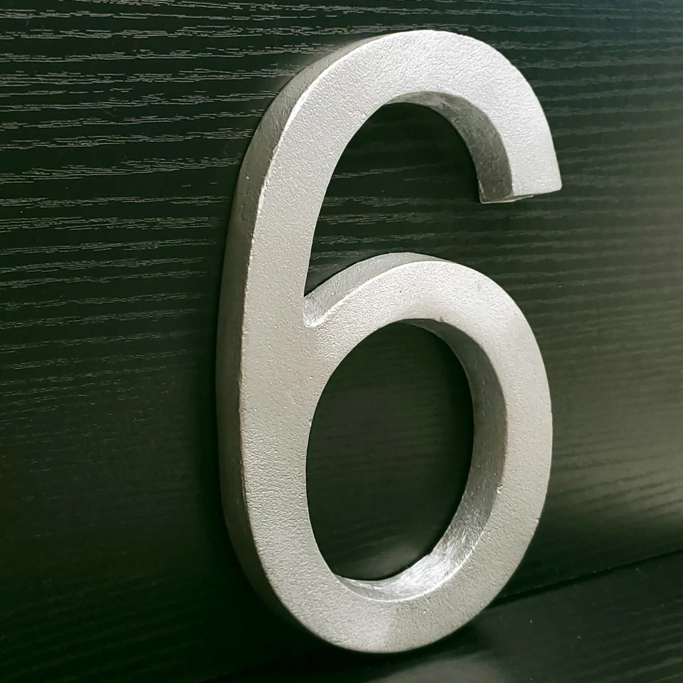 House Number 6 Street Address 7.5 Inch Silver Alumimum Alloy - Image 4 of 4