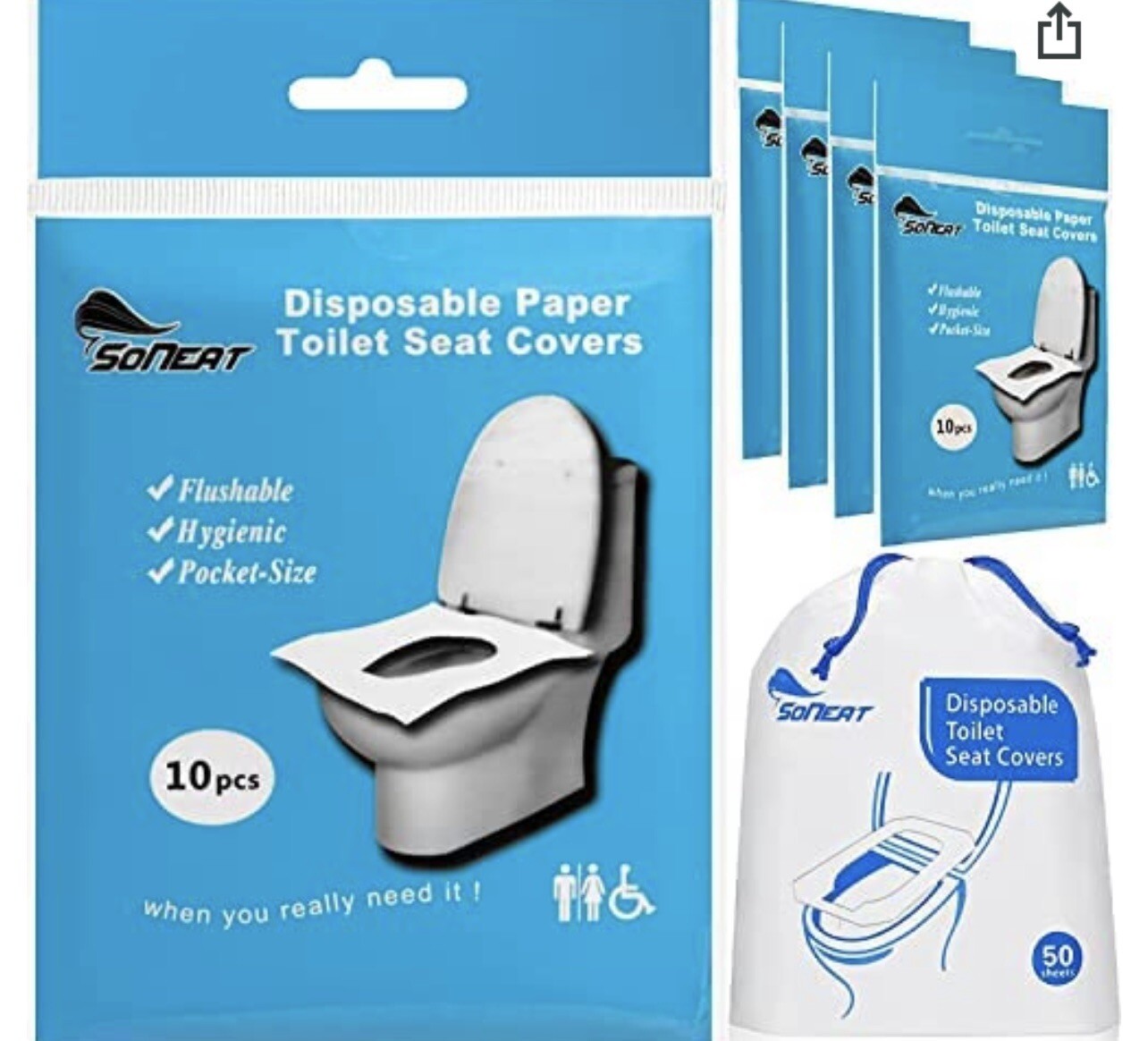 Covers Flushable Paper Travel Pack 50-count