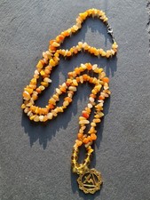 Solar Plexus Chakra Heilkette mit Citrin, rotem Aventurin & gelber Jade,