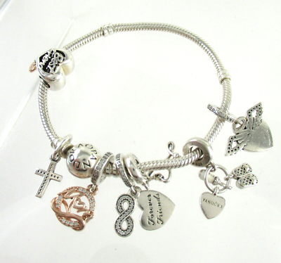 Best Friend Prada Charms PANDORA Sterling Silver Charm Bracelet