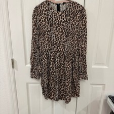 🐆 Zara Woman Leopard Print Long Sleeve Dress – Size S | With Pockets! 🐆