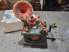 Vintage Christmas Gramophone Music Box Santa Mrs Claus Plays Jingle Bell Rock — photo 1